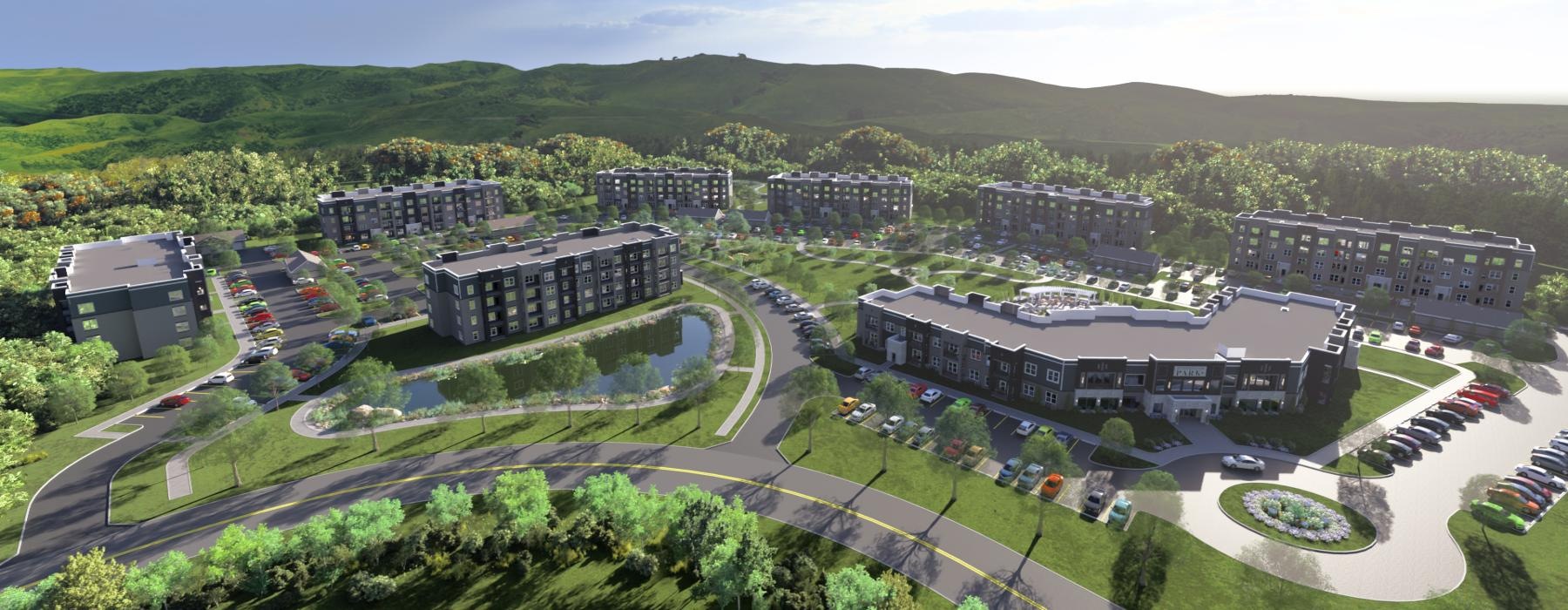 aerial view of SpringBrook Park apartments